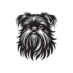 Brussels Griffon Dog Silhouette - Minimalist Dog Design - Brussels Griffon Vector - Illustration of Brussels Griffon Dog.