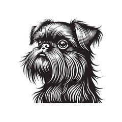 Brussels Griffon Dog Silhouette - Minimalist Dog Design - Brussels Griffon Vector - Illustration of Brussels Griffon Dog.
