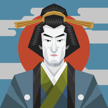 Vectori art of a person in Edo period of Japan