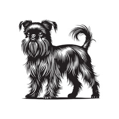 Brussels Griffon Dog Silhouette - Minimalist Dog Design - Brussels Griffon Vector - Illustration of Brussels Griffon Dog.