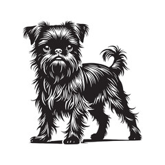 Brussels Griffon Dog Silhouette - Minimalist Dog Design - Brussels Griffon Vector - Illustration of Brussels Griffon Dog.
