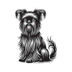 Brussels Griffon Dog Silhouette - Minimalist Dog Design - Brussels Griffon Vector - Illustration of Brussels Griffon Dog.