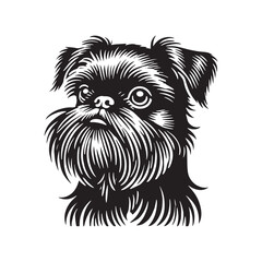 Brussels Griffon Dog Silhouette - Minimalist Dog Design - Brussels Griffon Vector - Illustration of Brussels Griffon Dog.