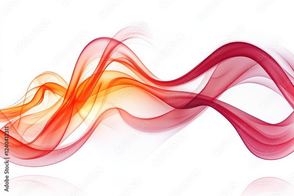 Leinwandbilder colorful abstract wave patterns create a harmonious blend of red and orange tones with fluid movemen