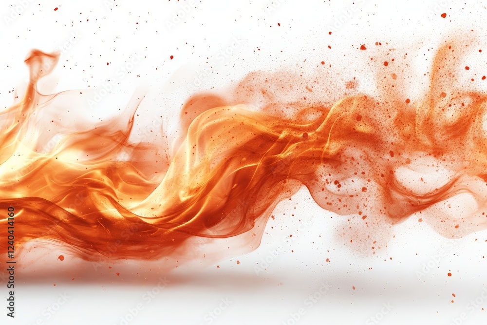 Aufkleber dynamic orange flames dance against a light background with vivid splashes of color for dramatic eff