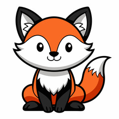 Cute cartoon fox character, perfect for kids' products.