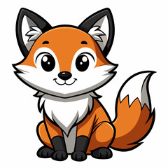 Cute cartoon fox character, perfect for kids' products.