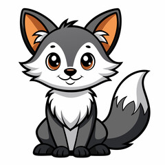 Cute cartoon fox character, perfect for kids' products.