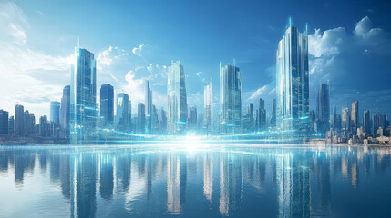 Smart city artificial intelligence big data business technology background