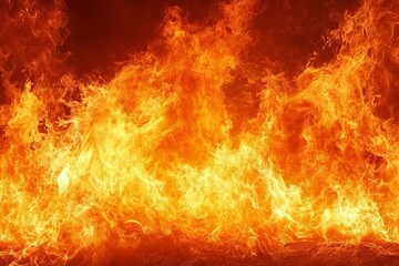 Intense flames dance in a vivid display of heat and energy during an outdoor fire