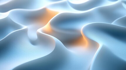 Obraz premium Soft Blue Curves. Generative AI