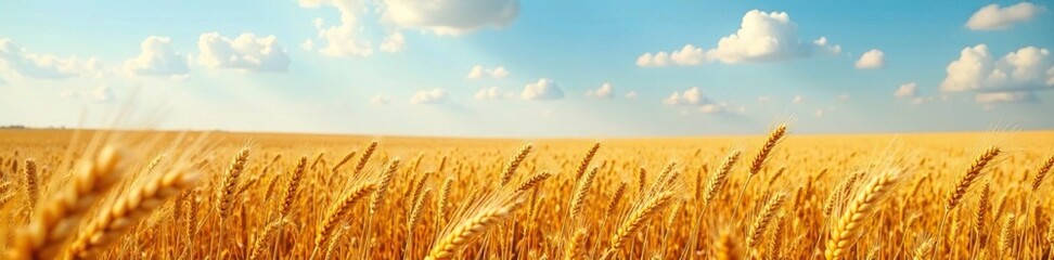 Naklejka premium parched wheat field swaying gently in the wind, dry land, climate