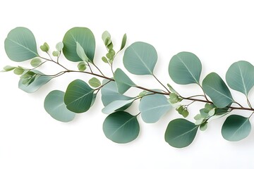Obraz premium High-quality eucalyptus branch image with white background 