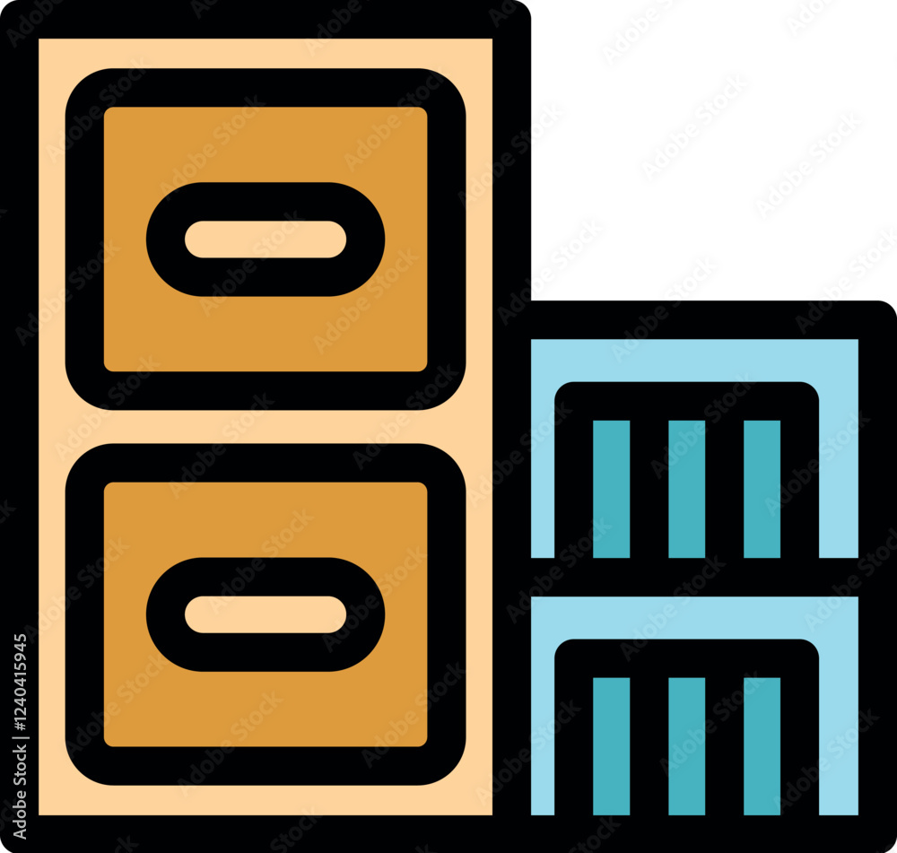 Poster server rack and archive storing important data and files, ensuring data security and accessibility