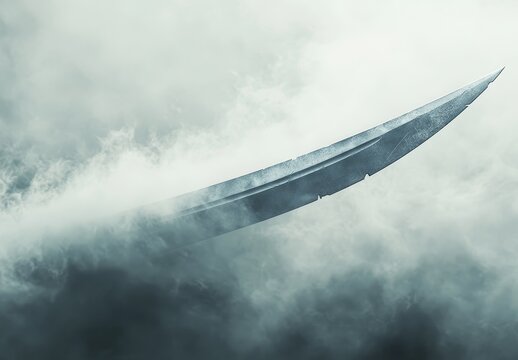 Fototapeta Mystical sword, cloudscape background, fantasy art, game design