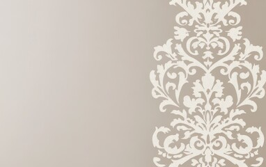 Elegant damask border, beige background, invitation design
