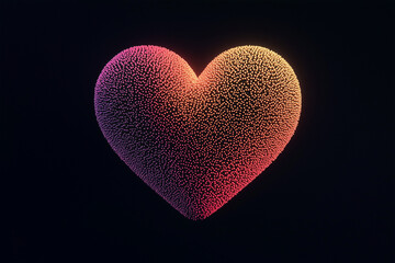 A heart made of tiny dots forming a gradient effect, postcard design.. Valentine concept