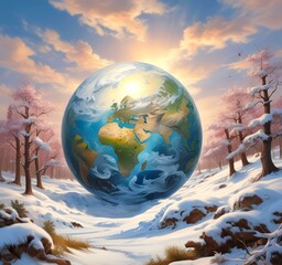 Illustration of globe earth.