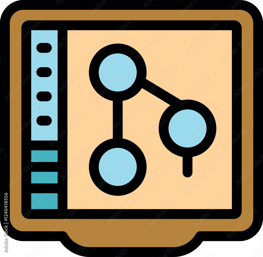 Poster network software creating digital connections between nodes on a tablet screen, symbolizing online n