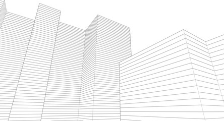 abstract geometric houses 3d rendering