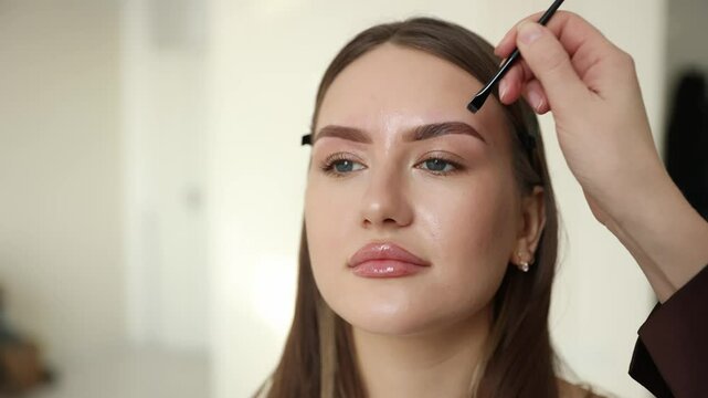 Eyebrow tint, master correction of brow hair women.