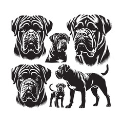 Bullmastiff Dog Silhouette - Bullmastiff Dog Minimal Design  - Bullmastiff Dog Vector - Illustration of Bullmastiff Dog.