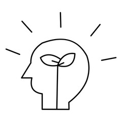 Simple Mindfulness Line Icon – Minimalist Meditation and Wellness Symbols