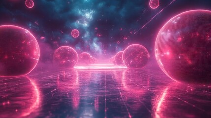 Abstract Digital Spheres in Space. Generative AI