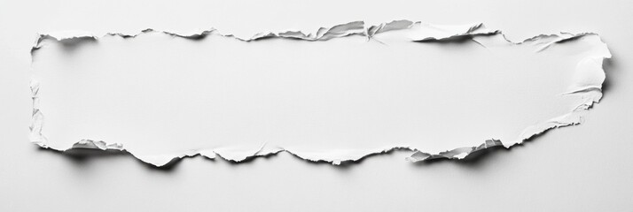 Blank torn paper space ideal for creative text insertion in design projects or presentations. Generative AI