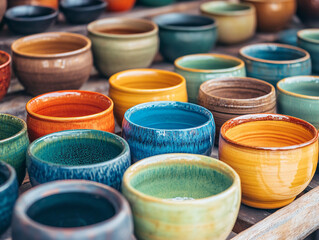 Artistic Ceramic Bowls in Various Colors