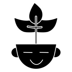 Simple Mindfulness Glyph Icon – Minimalist Meditation and Wellness Symbols