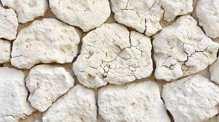 Textured White Stone Wall Background Closeup