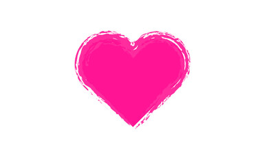 手書きで描いたようなテイストの、ピンク色の、ハートの形のオブジェクト
