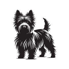 Cairn Terrier Dog Silhouette - Minimalist Cairn Terrier  Dog Vector - Illustration of Cairn Terrier.