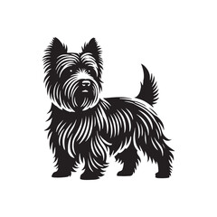 Cairn Terrier Dog Silhouette - Minimalist Cairn Terrier  Dog Vector - Illustration of Cairn Terrier.