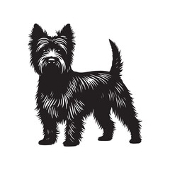 Cairn Terrier Dog Silhouette - Minimalist Cairn Terrier  Dog Vector - Illustration of Cairn Terrier.