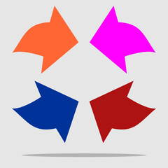 Colorful arrow symbols. Arrow isolated vector graphic elements.