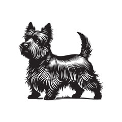 Cairn Terrier Dog Silhouette - Minimalist Cairn Terrier Dog Vector - Illustration of Cairn Terrier.