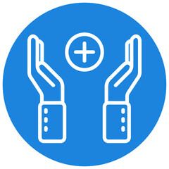 Obraz premium Healthcare Line Blue Circle Icon