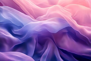 Fototapeta premium Soft, flowing layers of pastel fabric create an abstract design in soothing hues of purple and pink