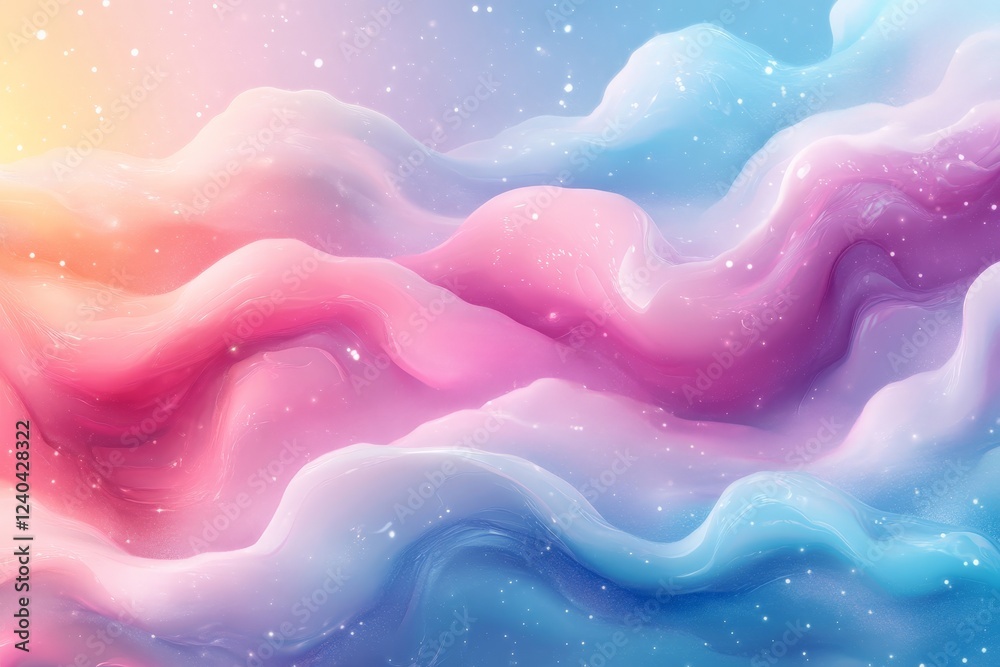 Fototapete colorful abstract waves with soft gradients and gentle textures create a serene atmosphere in a beau