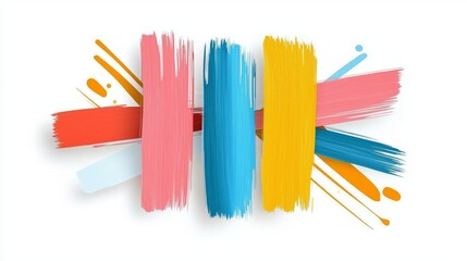 Fototapeta premium Colorful Brush Strokes in Pastel Shades for Creative Artwork and Design Projects