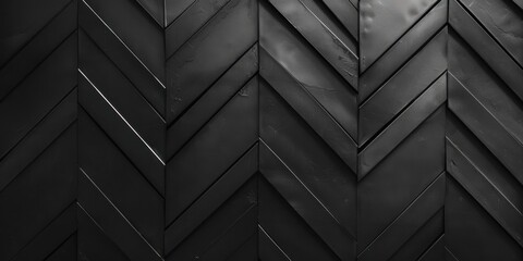 A stark black canvas with clean, minimalist chevron patterns, Symmetrical and dynamic design