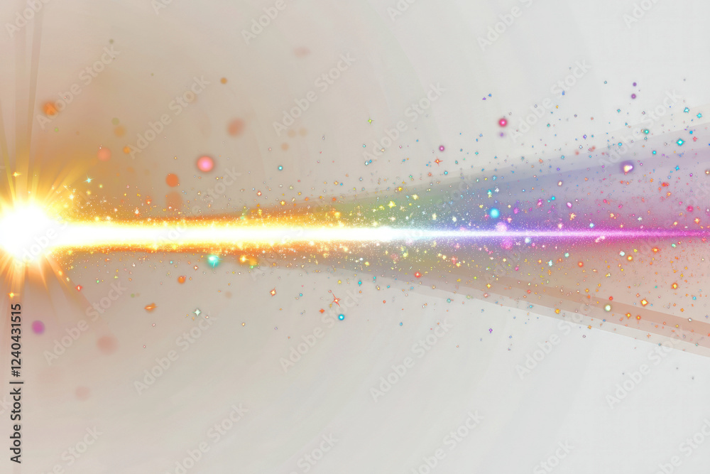 Wall mural png light effect with a rainbow background sparkle glowing.