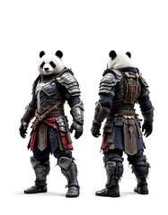 Obraz premium Panda Warrior in Full Armor 3d Render