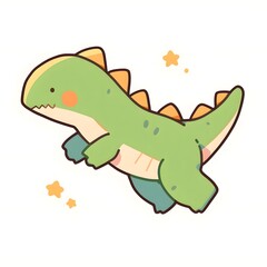 Cute children's dinosaur character illustration, 