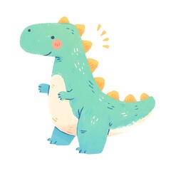 Naklejka premium Cute children's dinosaur character illustration, 