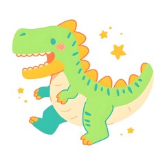 Obraz premium Cute children's dinosaur character illustration, 