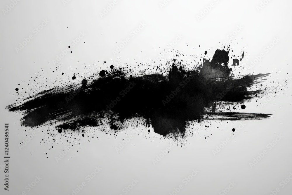 Aufkleber artistic black paint splatter creating a bold statement on a white canvas in a modern design studio 