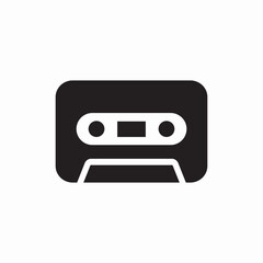 cassette tape retro icon vector sign